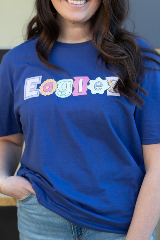 Eagles School Mascot in Retro Ransom Font T-Shirt