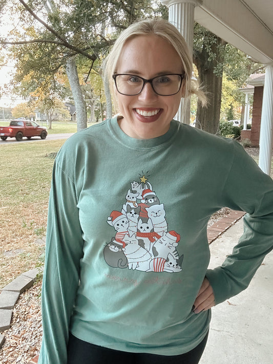 Merry Catmas Long Sleeve T-Shirt