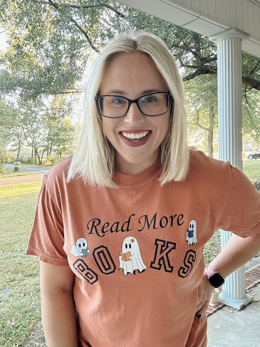 Read More Books (cutie ghosts) (short sleeve or long sleeve t-shirt)