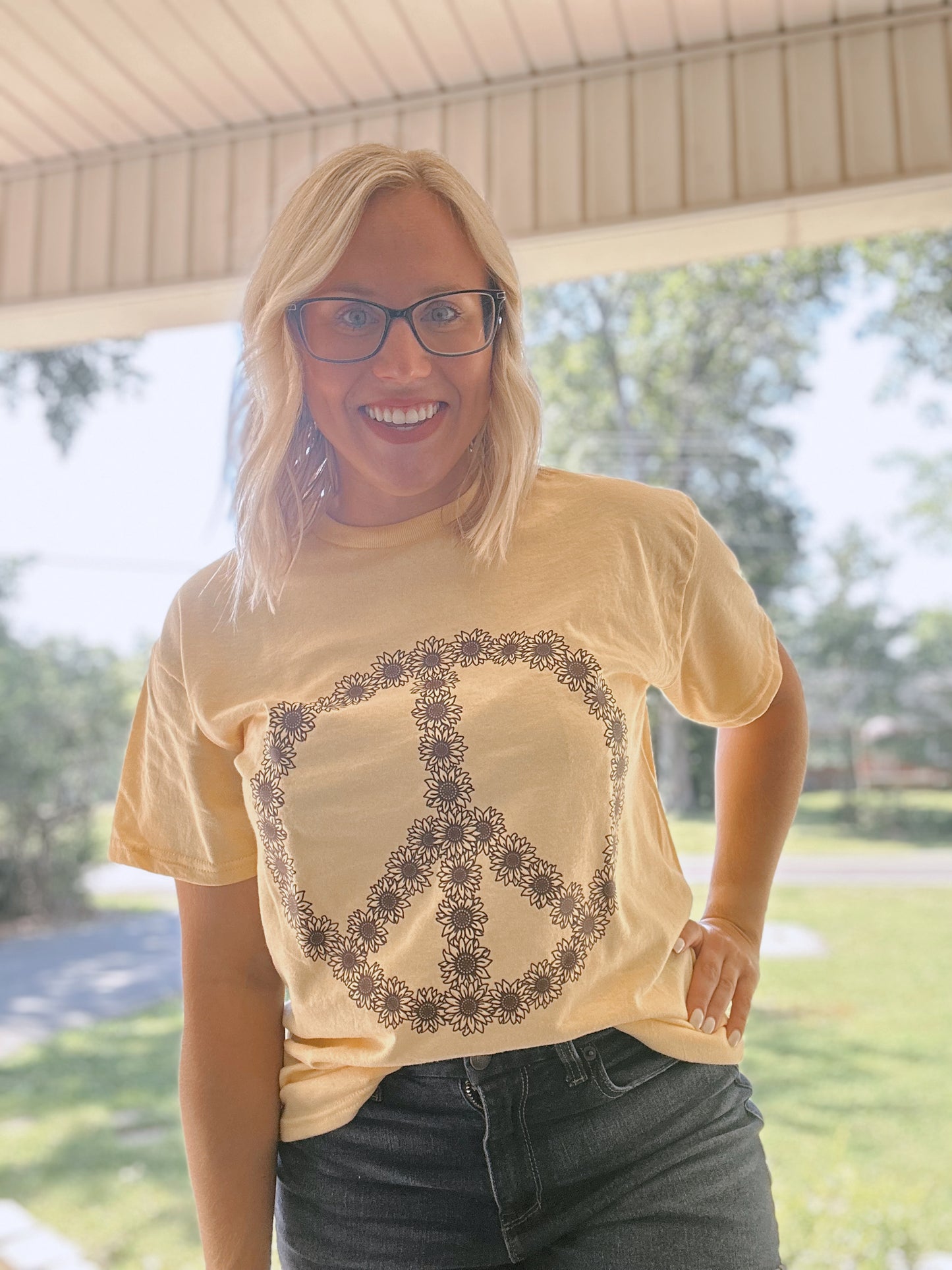 Sunflower Peace Sign T-Shirt