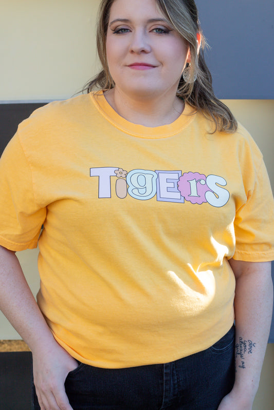 Tigers School Mascot in Retro Ransom Font T-Shirt