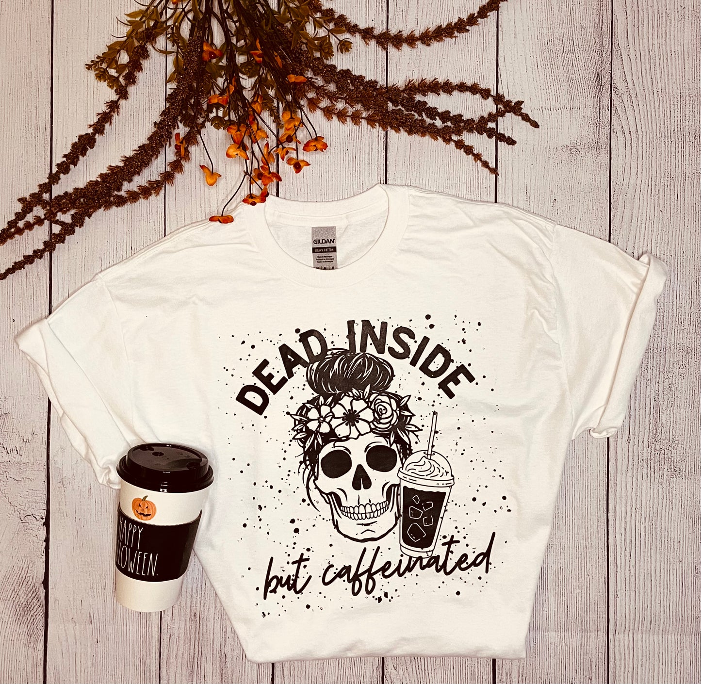 Dead Inside but Caffeinated Skeleton T-Shirt