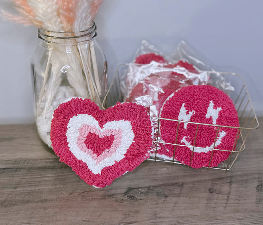 Desk Coaster Rug Retro Trendy Pink Heart